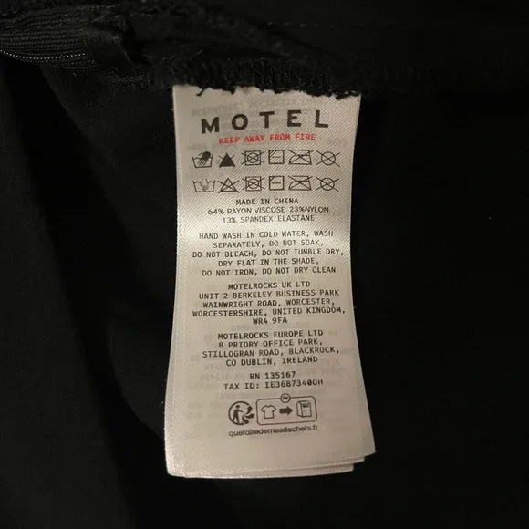 Motel Rocks Panolia Bow Front Bandeau Mini Dress in Tailoring Black - Picture 13 of 13